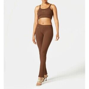 Brandon Blackwood NYC Ribbed Flared Pant Size 2XL XXL Mocha Brown Casual NEW